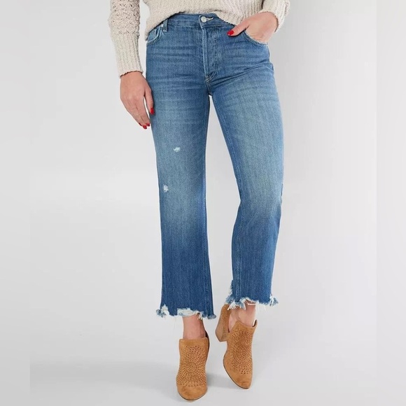 Free People Denim - Free People We the Free Maggie mid rise straight leg cropped jeans sz 26